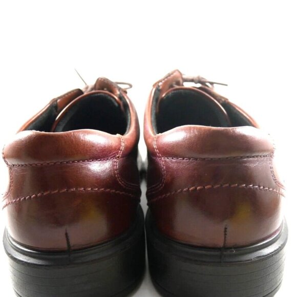 Sz 47 US 13 13.5 Men\'s Ecco Helsinki Bike Toe Leather Oxford Shoes ~ Brown